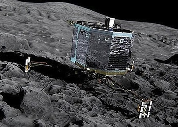 罗塞塔号将送出登陆机械人彗星67P进行研究,图为模拟图片。