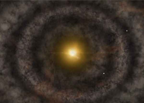 科学家早前以电脑模拟行星的形成。