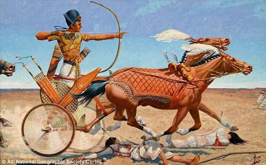 经证实这些古埃及遗址建造于图特摩斯三世时期,他是埃及最成功的统治者,其在位时期是公元前1479年至公元前1425年。图中描绘的是图特摩斯三世征战沙场,他的统治被