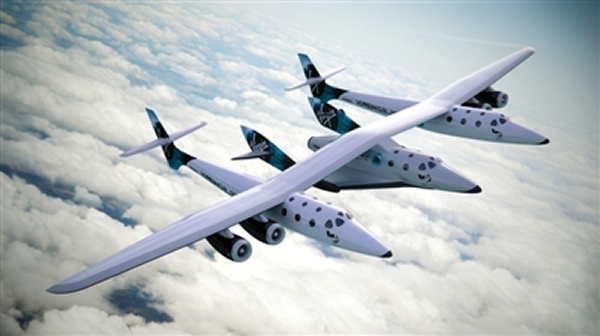 搭载着“太空船2号”的“白骑士2号”飞行器