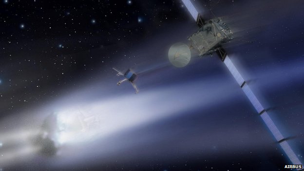 罗塞塔探测器将释放着陆器“菲莱”着陆在67P/Churyumov-Gerasimenko彗星表面