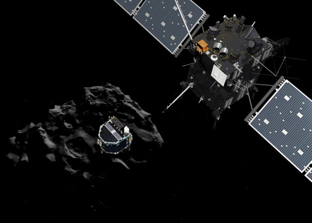 ESA发布模拟菲兰降落彗星67P的情况。
