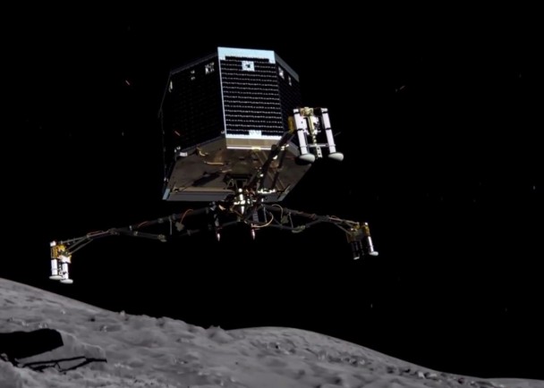 菲兰登陆彗星后,将展开为时4个月的探测任务。图为模拟图片。