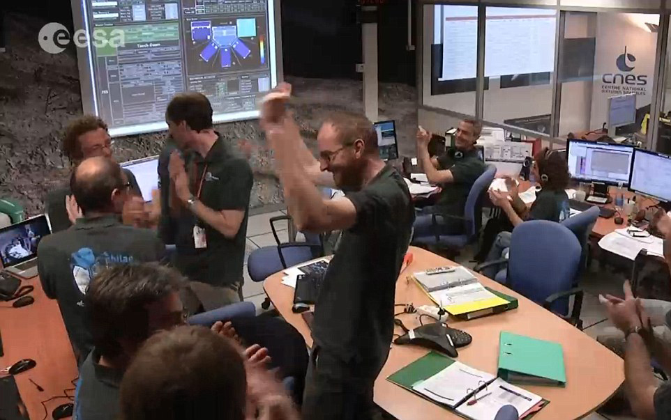 科学家们经过7个小时的等待,“菲莱”终于成功着陆。