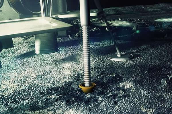 艺术想象图:在月球表面进行钻探