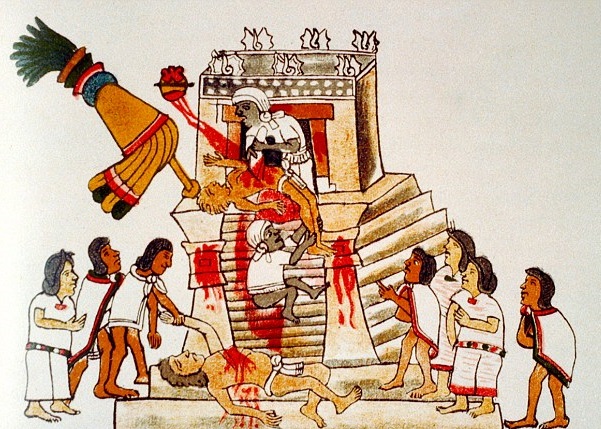 传阿兹特克人祭拜风神时,会用笛子为被杀的祭品引路至下世。