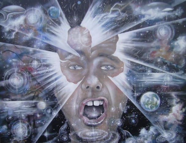 画中人露出奇怪的表情。