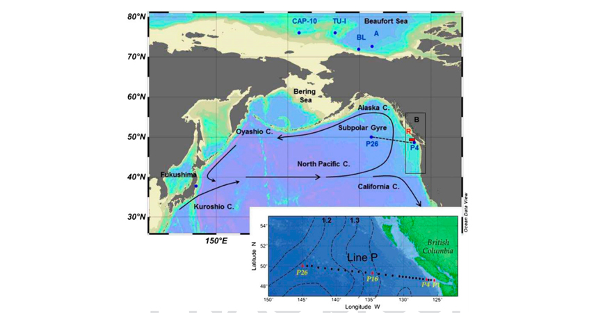 日本福岛第一核电站事故的放射性物质到达北美太平洋大陆架的时间