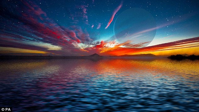 科学家发现8个新的可能有海洋和生命的行星。它们位于这些行星的恒星的适居带内。这个艺术家构想图展示了其中一个行星可能具有的样子。