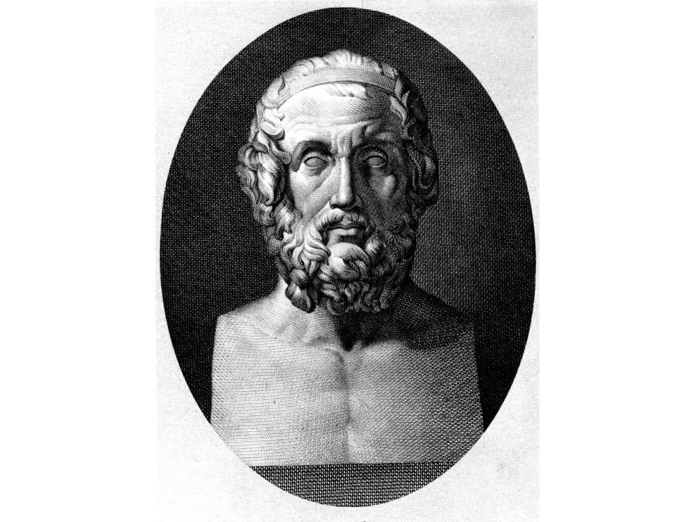 这尊胸像的年代大约在公元前750年左右,据说是希腊诗人荷马(Homer)的肖像。他是《伊里亚德》与《奥德赛》的作者——这两部史诗原是吟游诗人口耳相传已久的作品,