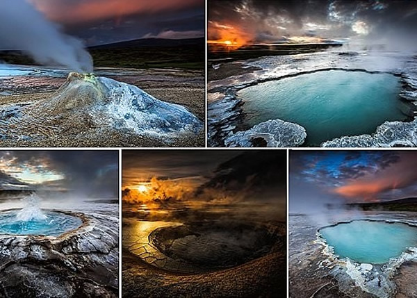 热泉在昂德里克的照片里,就似外星世界一样。