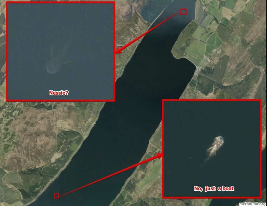 事实表明,在卫星地图上看到的水怪相当一部分是尼斯湖中的游艇,但也有很多是目前无法解释的现象。