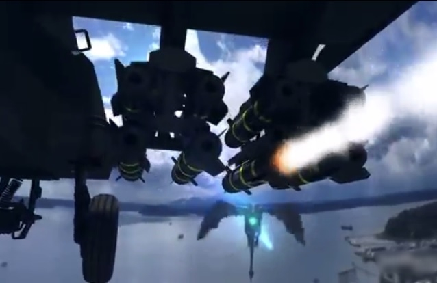 阿帕奇直升机发射激光引导的地狱火导弹