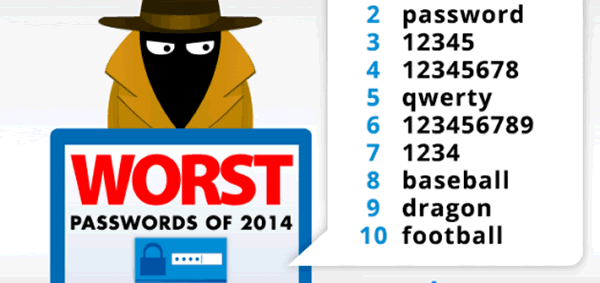 SplashData公布2014年最受欢迎密码:123456蝉联第一、“password”第二
