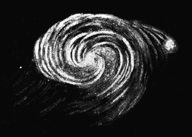 帕森思绘画的涡状星系图像,有指就是梵高的灵感泉源。