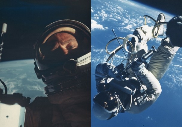 阿尔德林背向地球的自拍照,相当珍贵。