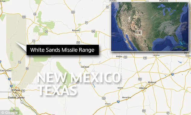 此次宇航局的探空火箭从新墨西哥州的白沙导弹武器试验场发射升空,时间是当地时间的清晨5:26。这是该试验场在美国境内的位置示意图。