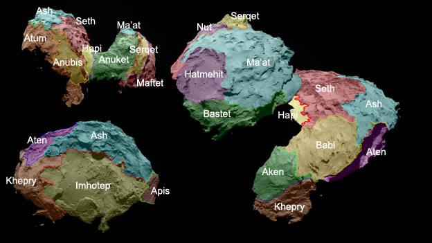 类似此次拍摄采用的这种角度拍摄的图像叫做“零相位角图像”,这也就是说当图像拍摄时太阳正好就位于飞船的背后。在这样的光照角度下进行拍摄尽管可以让罗塞塔飞船的影子投