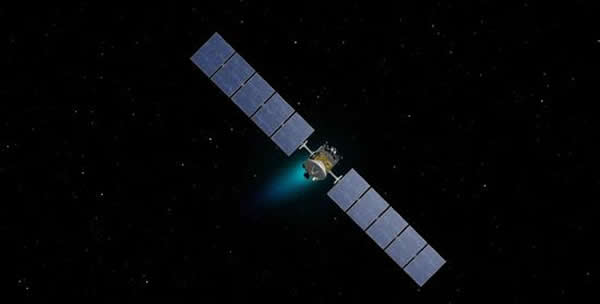 艺术示意图:太空中飞行的黎明号。