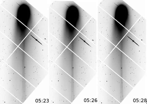 洛夫乔伊彗星离子彗尾在短短几分钟内发生迅速的变化