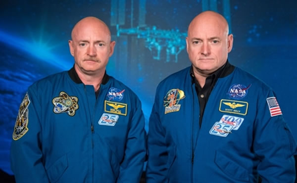 别被照片中的胡须蒙骗了:美国宇航局航天员Scott Kelly(右)与兄弟Mark是一对同卵双胞胎。