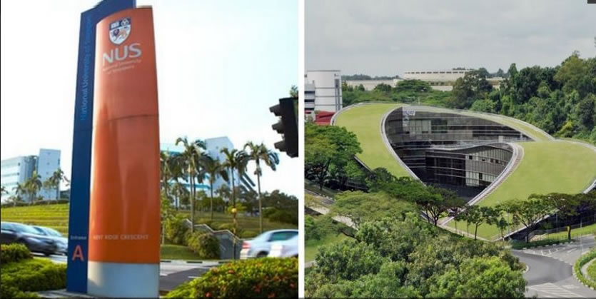 新加坡国立大学(左)保持第一地位;南洋理工大学(右)由第7升至第4位。