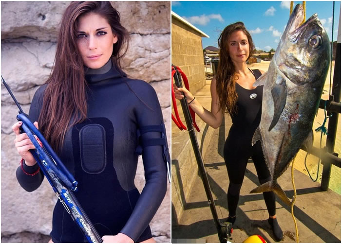 托马斯(图)是现时用鱼枪捕鱼的世界纪录保持者