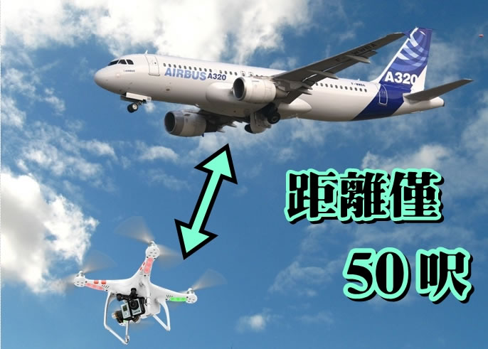 客机与无人机一度只相隔50呎距离。(设计图片)