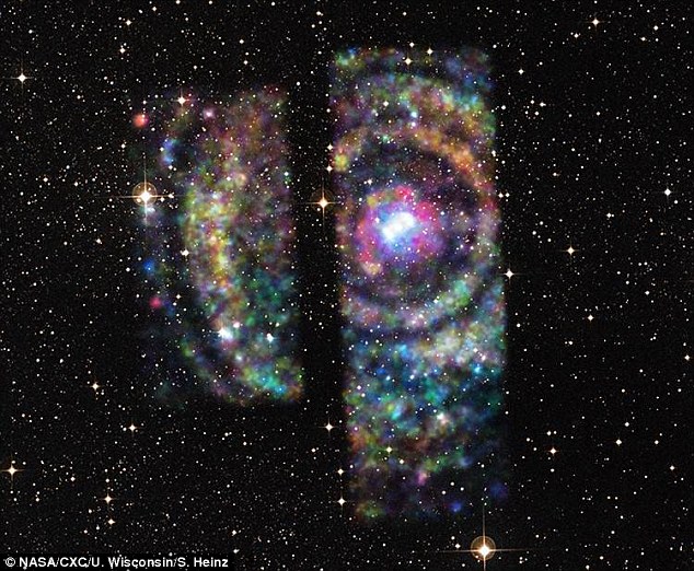 X射线大爆发:圆规座X-1星系中心中子星周围形成美丽光环