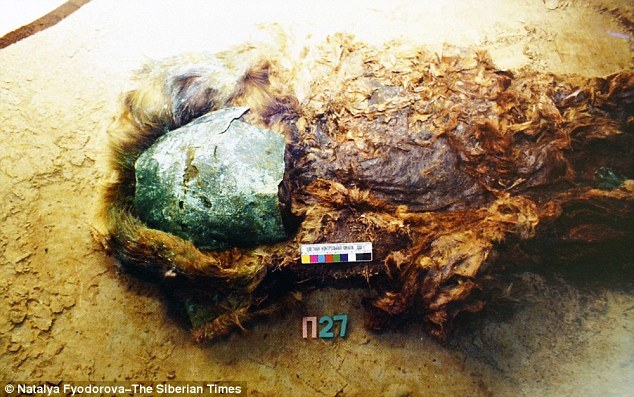 在泽莱尼-亚尔遗址中,考古学家们发现一具戴着铜质面具的木乃伊。