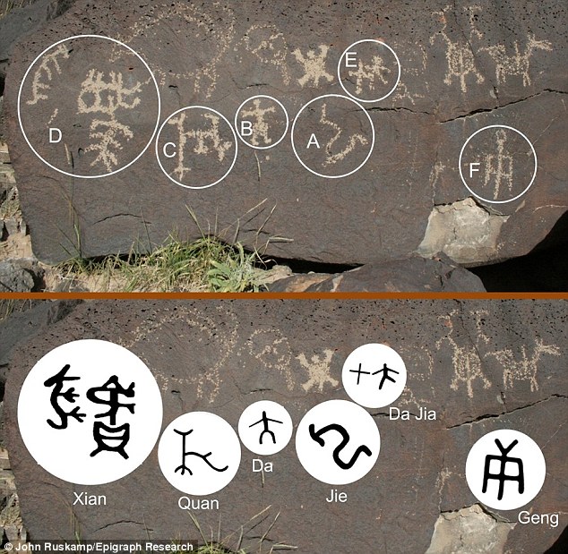 岩石上发现的是一种古代文字,显示中国古代探险家可能早在欧洲人之前即到过美洲