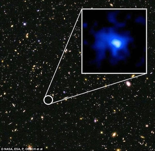 这里展示的是EGS-zs8-1,最新研究认为这可能是宇宙中目前已知最遥远的星系,距离地球约131亿光年。这项发现提供了一个含有的机会能够让科学家们检验早期宇宙是
