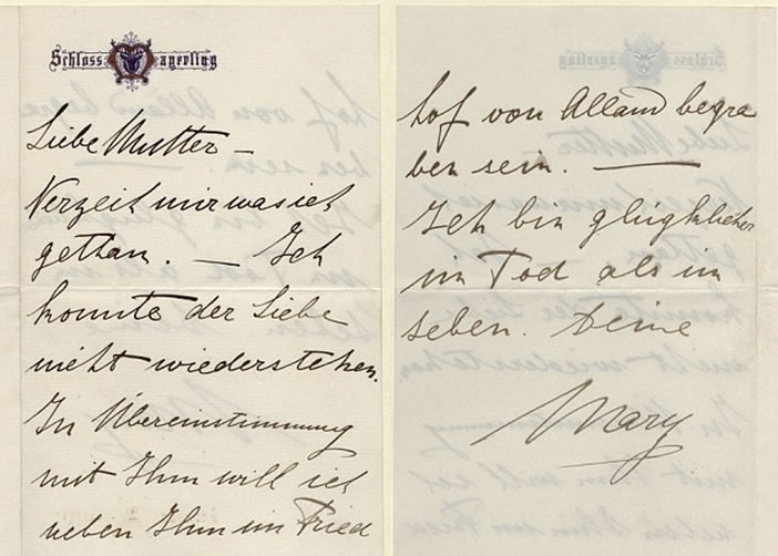 这封由薇翠莎所写的殉情遗书,失落了126年后重见天日。