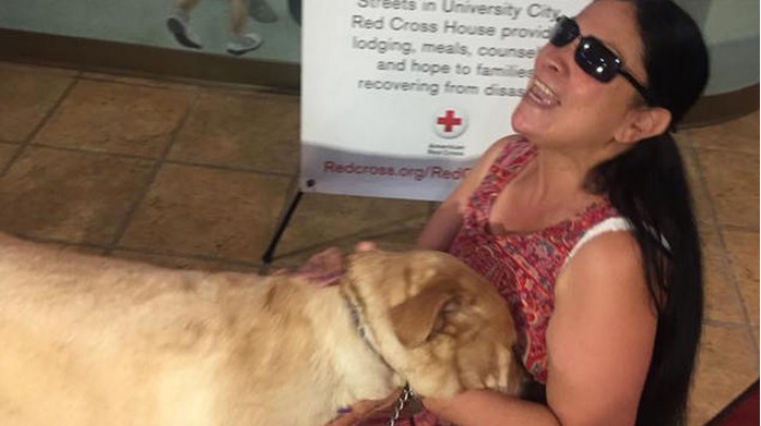 科朗上周五晚与爱犬重聚,开心不已。