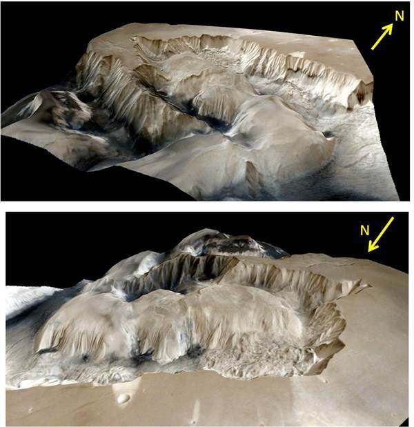 主要地质特征与水手谷地区类似的区域很有可能揭示形成地表的各地层的物质组成。印度火星探测器“曼加里安”7月19日从距离火星1857公里(1154英里)远拍摄,虽然