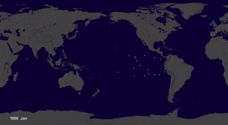 在1986年时,垃圾乱弃置海洋的问题并不算严重。