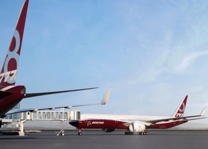 机翼折起翼尖后,方便客机在机场停泊。