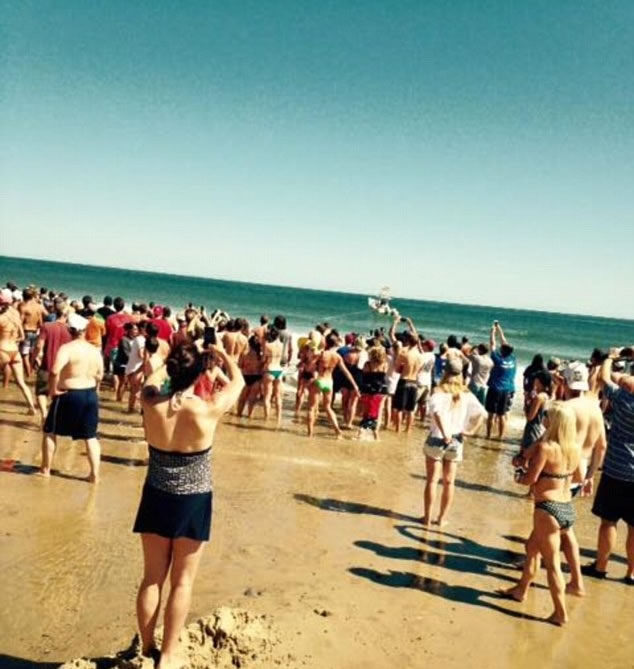 不少人目击拯救大白鲨行动。