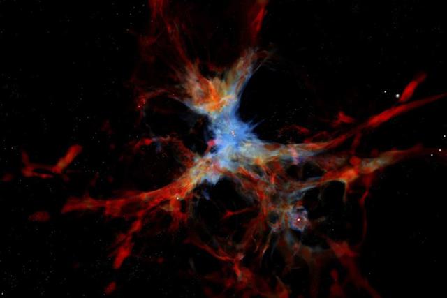 这些气体云落入星系的引力控制范围后,可刺激星系内的恒星形成