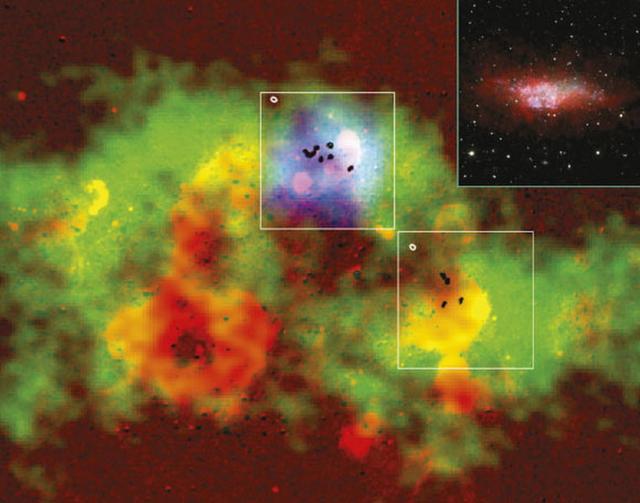 图中标注区域是WLM矮星系中一氧化碳气体云