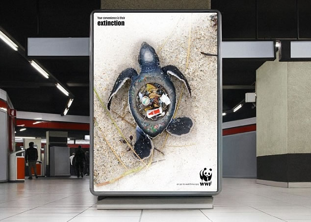 WWF近日推出新海报,希望提醒大家要保护环境。