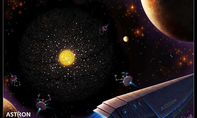 这幅艺术想象图描绘了III型文明的样子——利用“戴森球”驾驭整个星系的能源