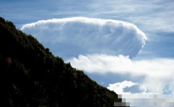 发贴者形容奇特的云雾圈状似“月饼”。