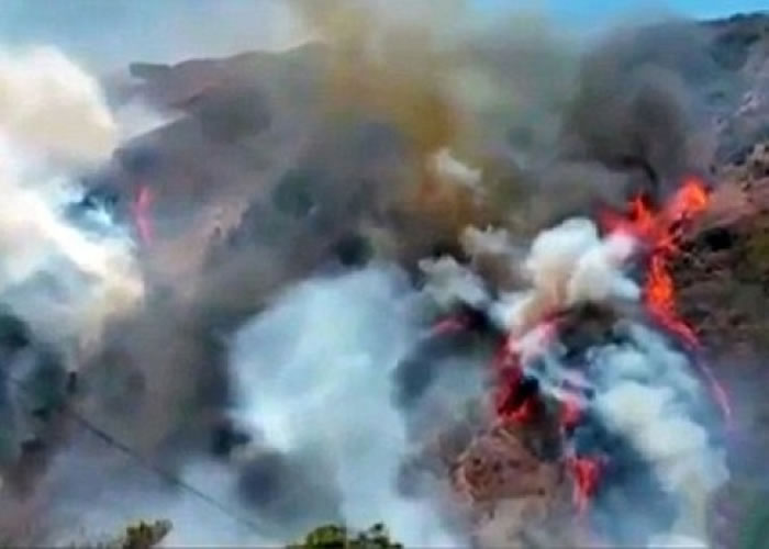 哥伦比亚正值旱季，容易发生山火。