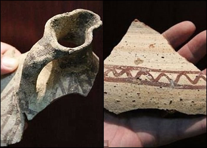 在遗址出土的古物