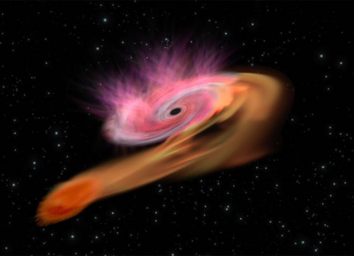 ASASSN-14li系统发现黑洞把一颗恒星毁灭的场景