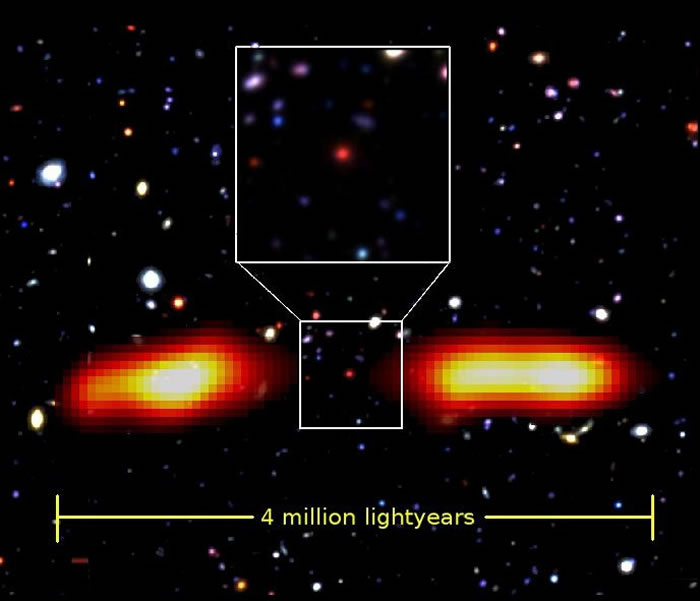 巨型米波电波望远镜发现90亿光年外的巨型射电星系J021659-044920