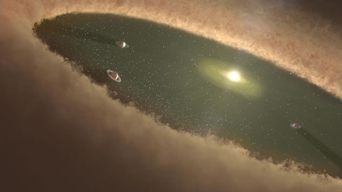 美国天文学家通过研究LkCa 15年轻恒星，首次发现该恒星周围孕育新生行星的证据。