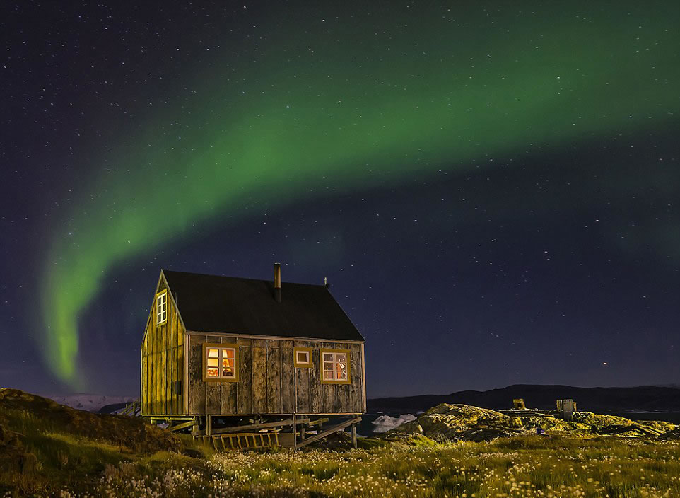 全球第一大岛,格陵兰岛上的美丽极光。