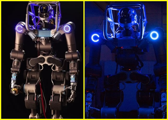 Walk-man机器人具备灵活弹性的四肢，可以在崎岖地势上行走。